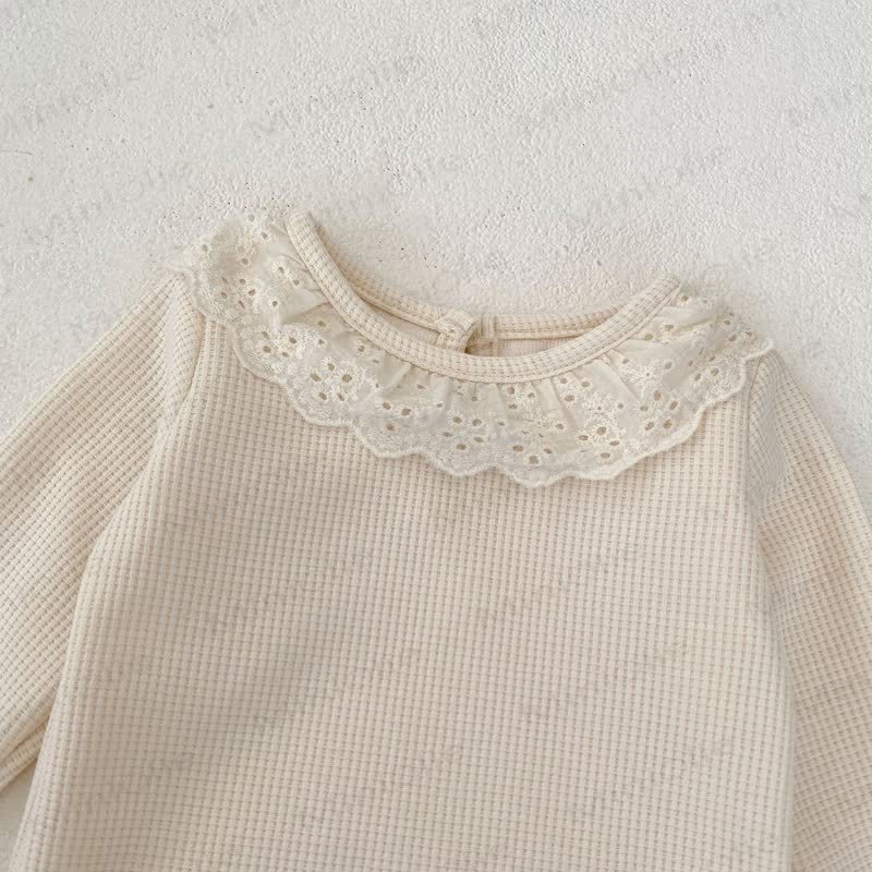 Personalized Baby Name Baby Lace Collar Waffle Bodysuit - image 7