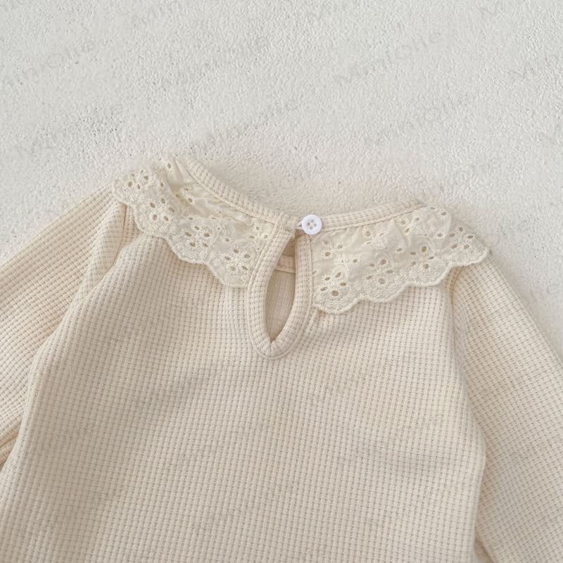 Personalized Baby Name Baby Lace Collar Waffle Bodysuit - image 8