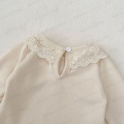 Personalized Baby Name Baby Lace Collar Waffle Bodysuit - image 8