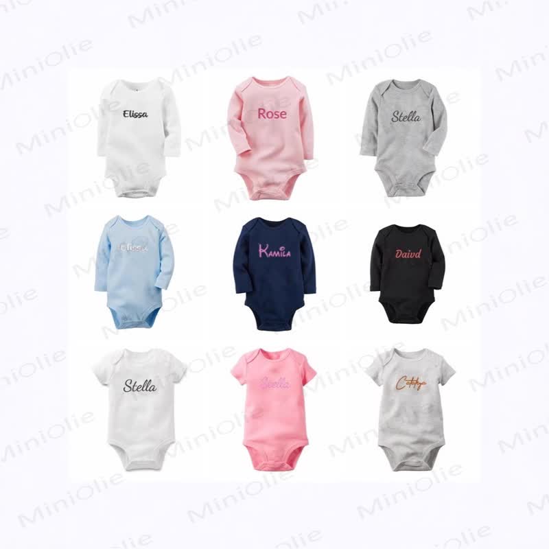 Personalized Baby Name Long Sleeve Bodysuit - image 1