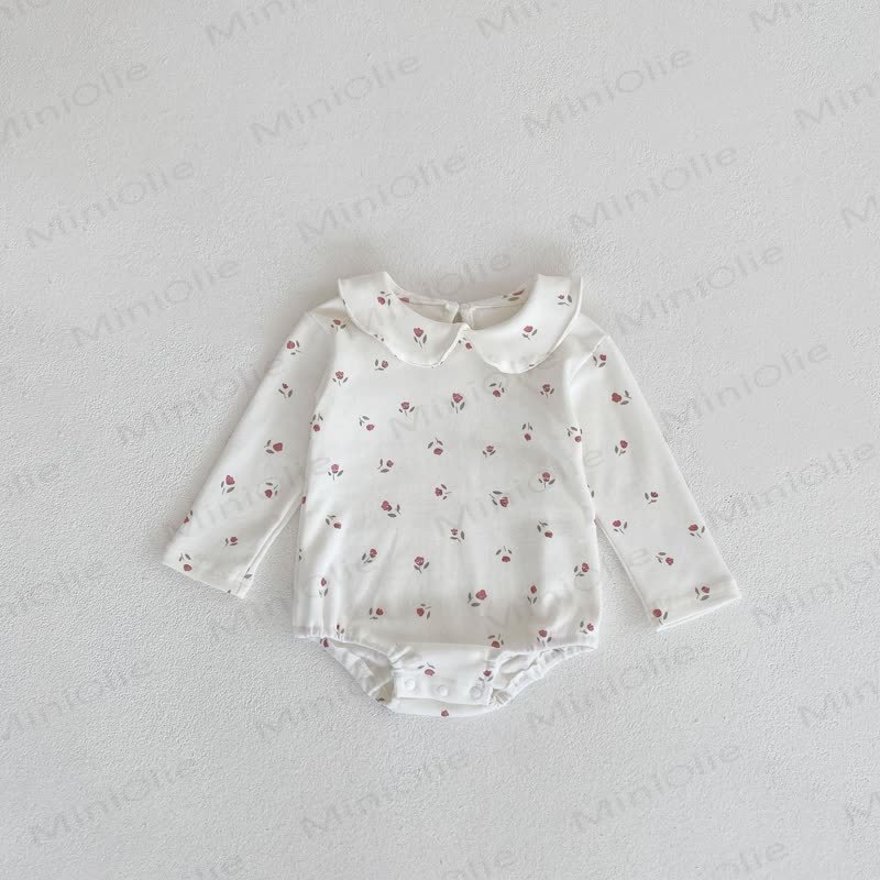 Personalized Baby Name Peter Pan Collar Bodysuit - Floral - 18-24M - image 8