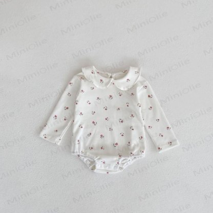 Personalized Baby Name Peter Pan Collar Bodysuit - Floral - 18-24M - image 8