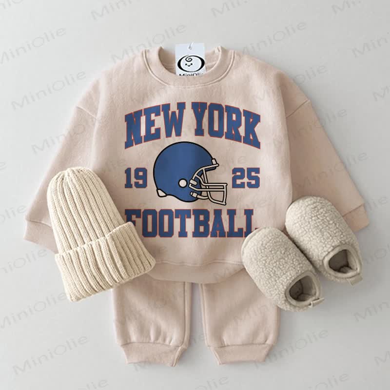 NEW YORK 1925 FOOTBALL Baby Beige Sweatshirt 2-piece Set - Beige - 2-3T - image 1