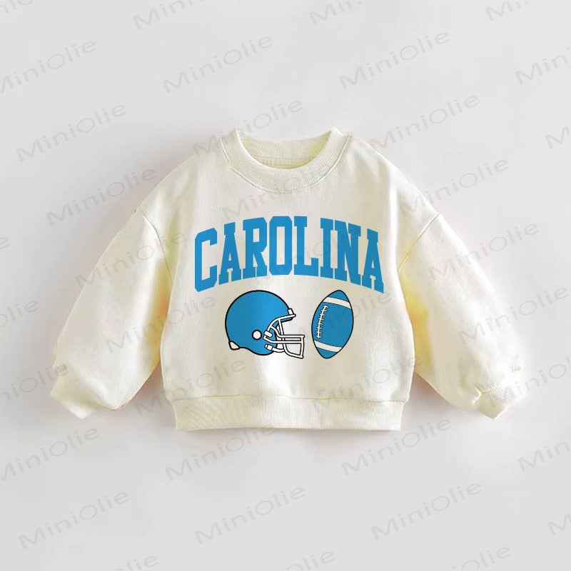CAROLINA Baby Toddler Football Cream Sweatshirt - Cream - 3-5T - image 1
