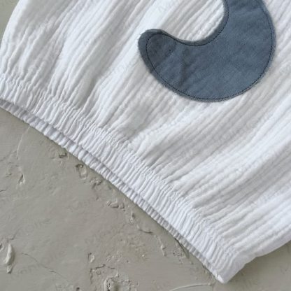 Baby Toddler White Moon Patch Crinkled Top and Pants Set - image 5