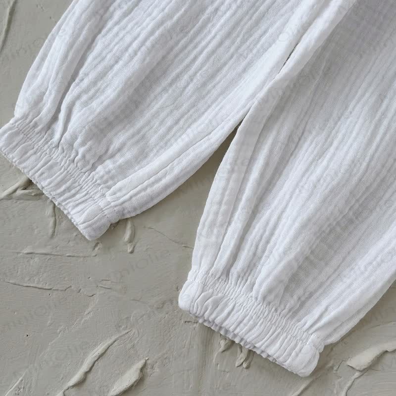 Baby Toddler White Moon Patch Crinkled Top and Pants Set - image 7