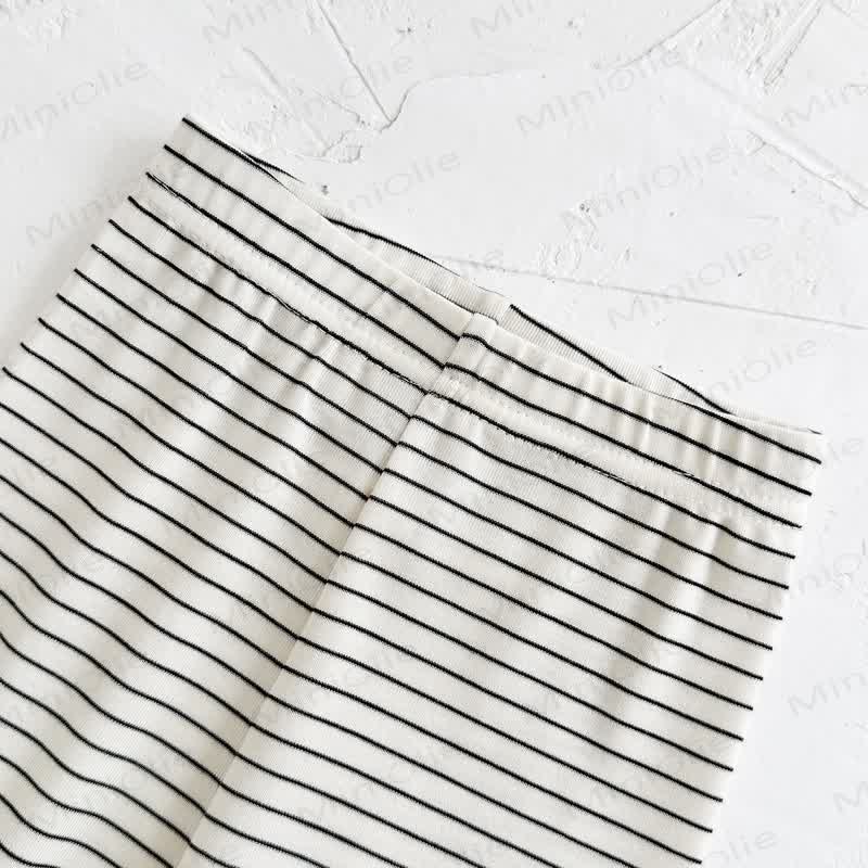 BON APPÉTIT! Baby Gray Croissant Sweatshirt and Striped Leggings Set - image 5
