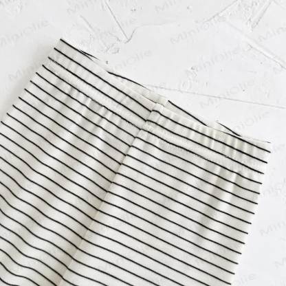 BON APPÉTIT! Baby Gray Croissant Sweatshirt and Striped Leggings Set - image 5