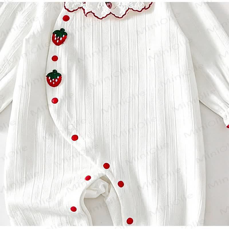 Baby Strawberry Collar Cotton Romper - image 7