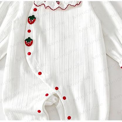 Baby Strawberry Collar Cotton Romper - image 7
