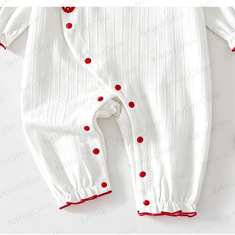 Baby Strawberry Collar Cotton Romper - image 8