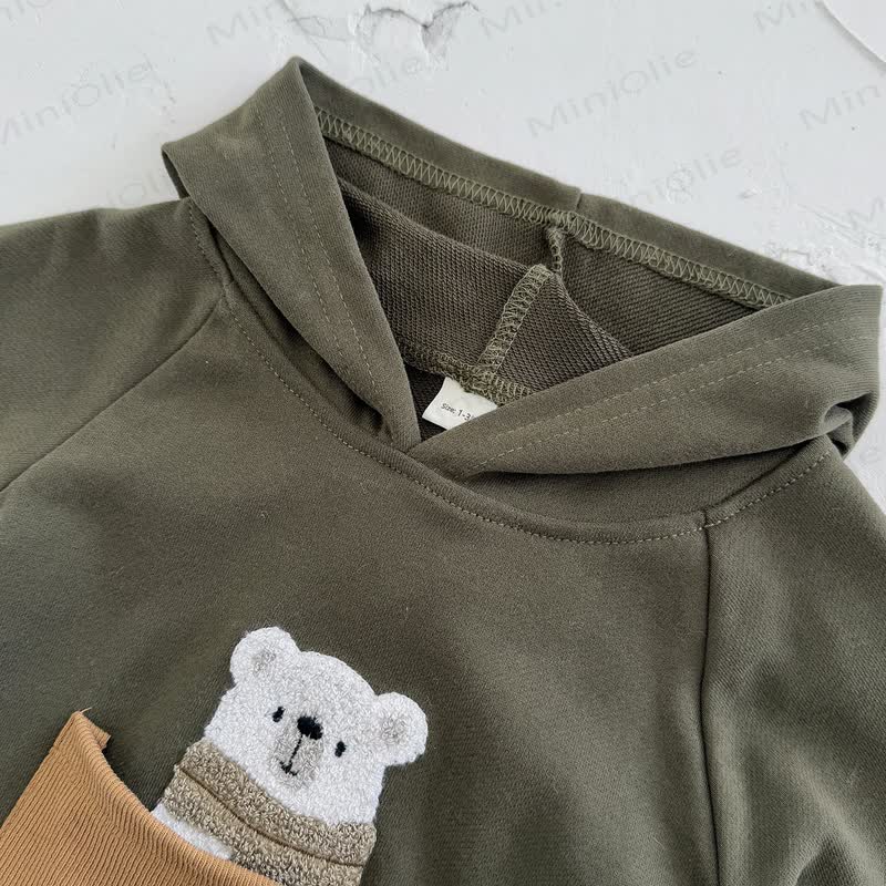 Baby Bear Pocket Hooded Long Sleeve Romper - image 6