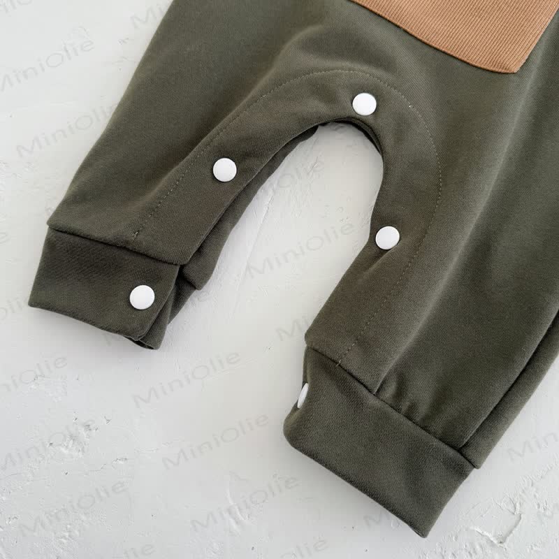 Baby Bear Pocket Hooded Long Sleeve Romper - image 7