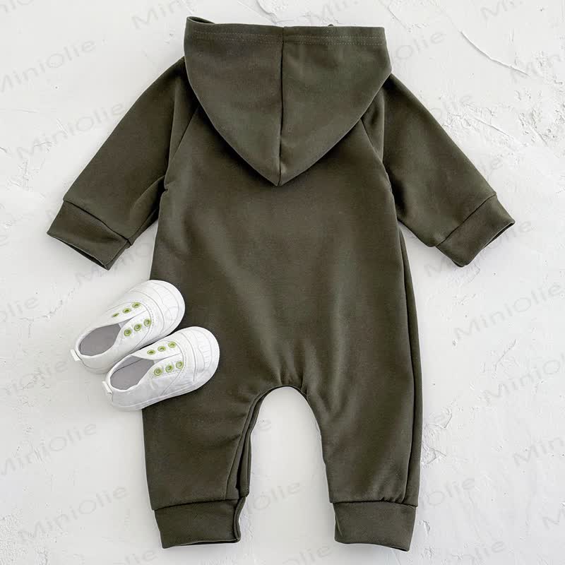 Baby Bear Pocket Hooded Long Sleeve Romper - image 5