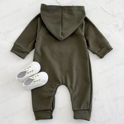Baby Bear Pocket Hooded Long Sleeve Romper - image 5