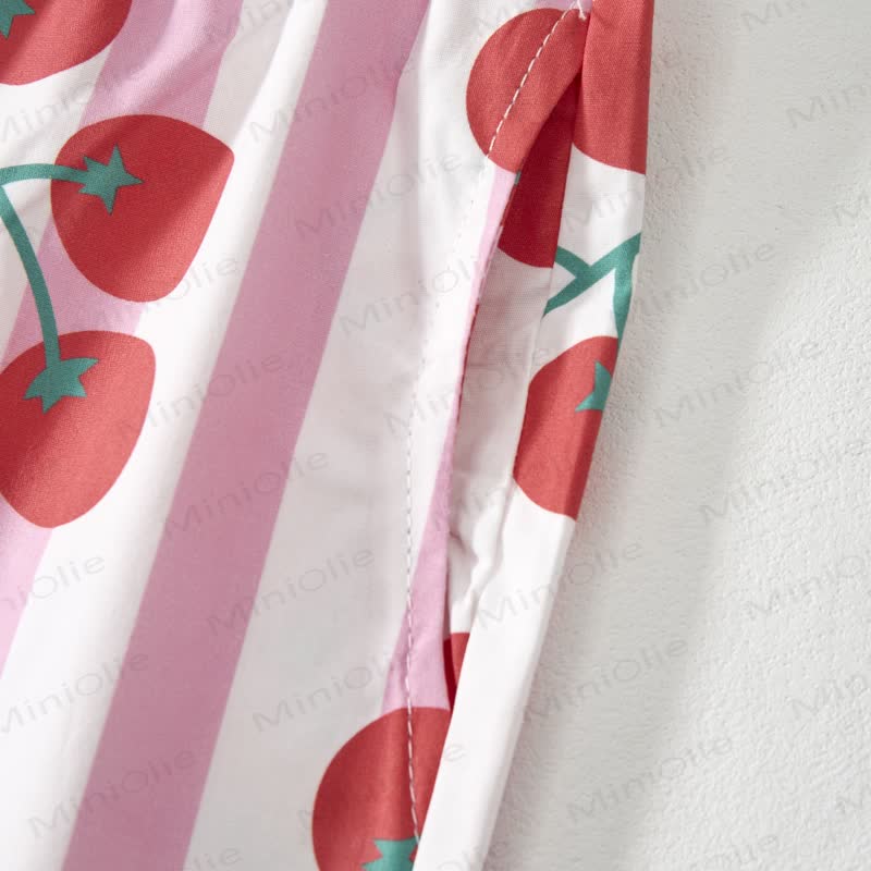 Baby Girls Toddler Pink Striped Tomato Sleeveless 2-piece Set - image 4