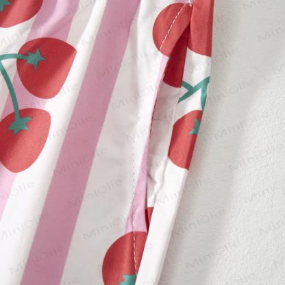 Baby Girls Toddler Pink Striped Tomato Sleeveless 2-piece Set - image 4