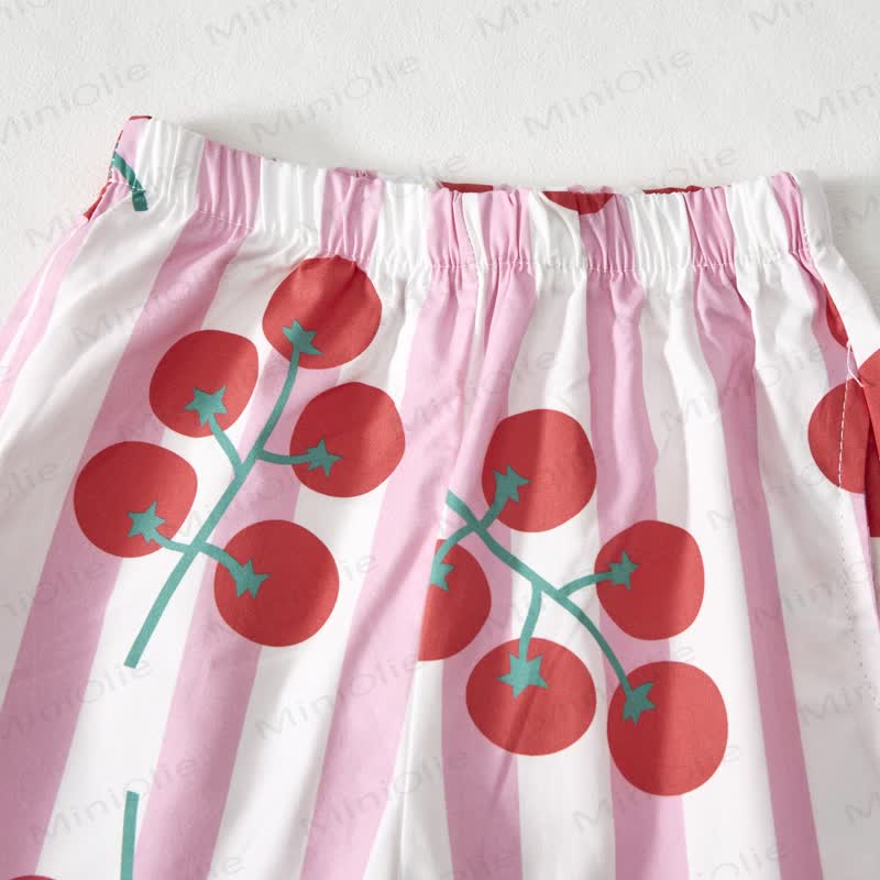 Baby Girls Toddler Pink Striped Tomato Sleeveless 2-piece Set - image 3