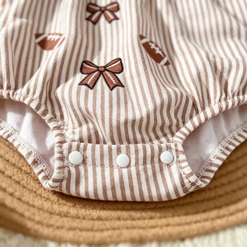 Baby Football Stripe Ruffle Collar Bodysuit - image 6