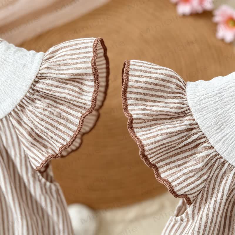 Baby Football Stripe Ruffle Collar Bodysuit - image 5