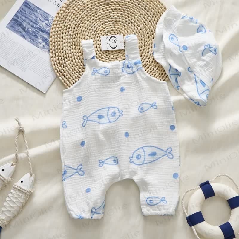 Baby White Fish Romper with Hat - image 2