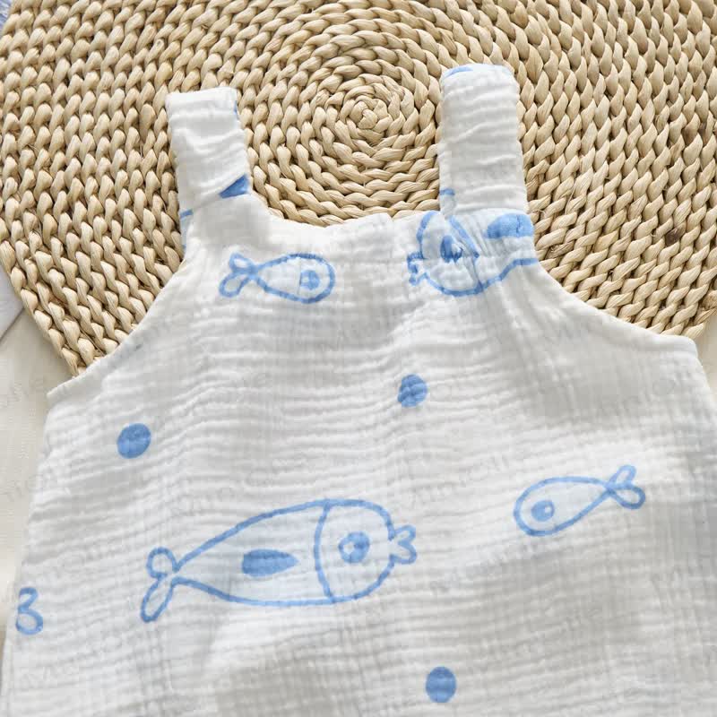 Baby White Fish Romper with Hat - image 4