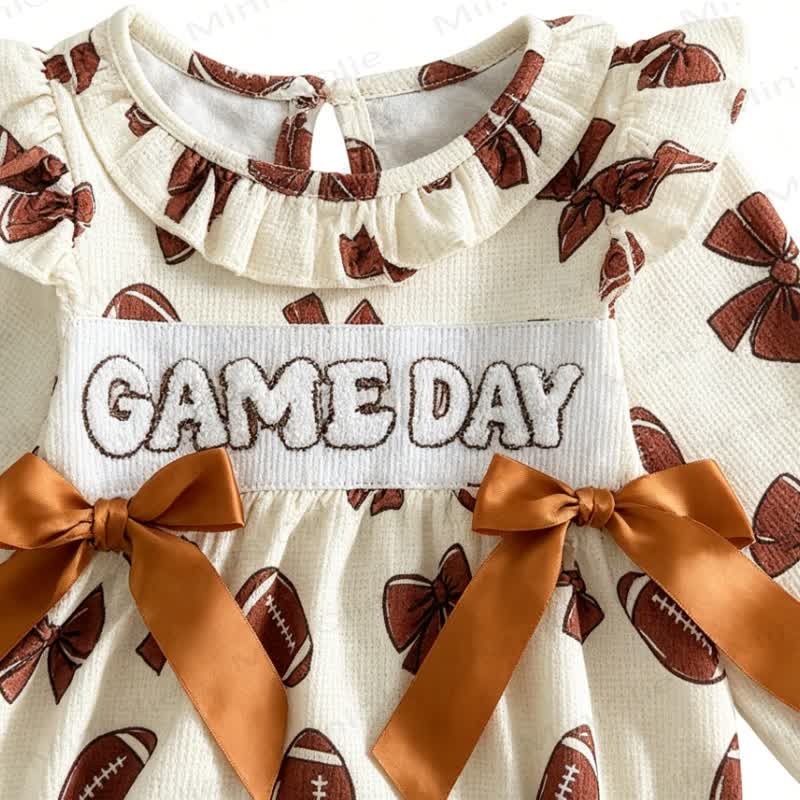GAME DAY Baby Football Bow Bodysuit  - image 4