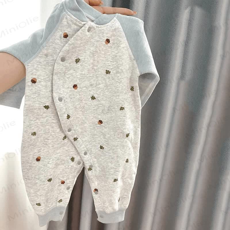 Baby Acorn Print Cotton Onesie - Blue - 18-24M - image 1