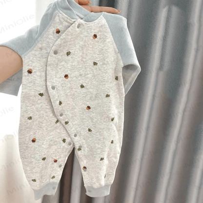Baby Acorn Print Cotton Onesie - Blue - 18-24M - image 1