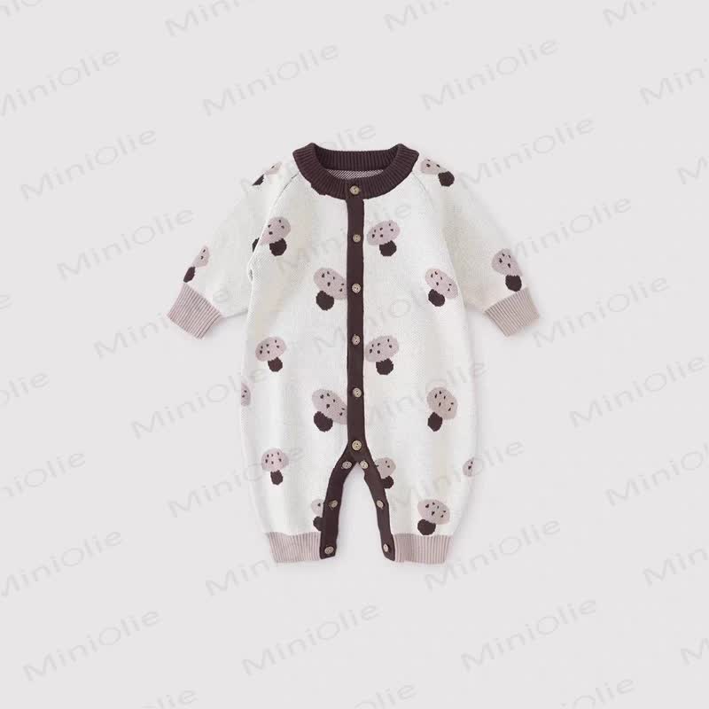 Baby Knit Cotton Romper - Cream - 18-24M - image 2