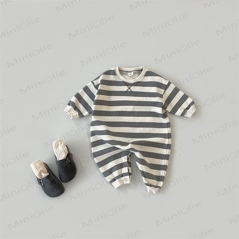 Baby Stripe Long-Sleeve Romper - Gray - 18-24M - image 3