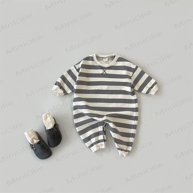 Baby Stripe Long-Sleeve Romper - Gray - 18-24M - image 3
