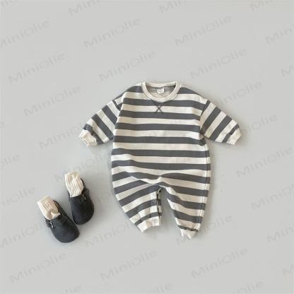 Baby Stripe Long-Sleeve Romper - Gray - 18-24M - image 3
