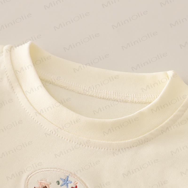 Toddler Baby Girls Mushroom Ruffle Collar Cardigan and Denim Pants 3-piece Set - image 8