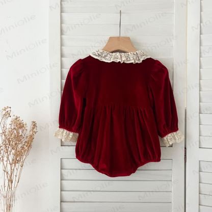 Baby Toddler Velvet Lace Collar Sister Outfits Dress & Bodysuit - image 9