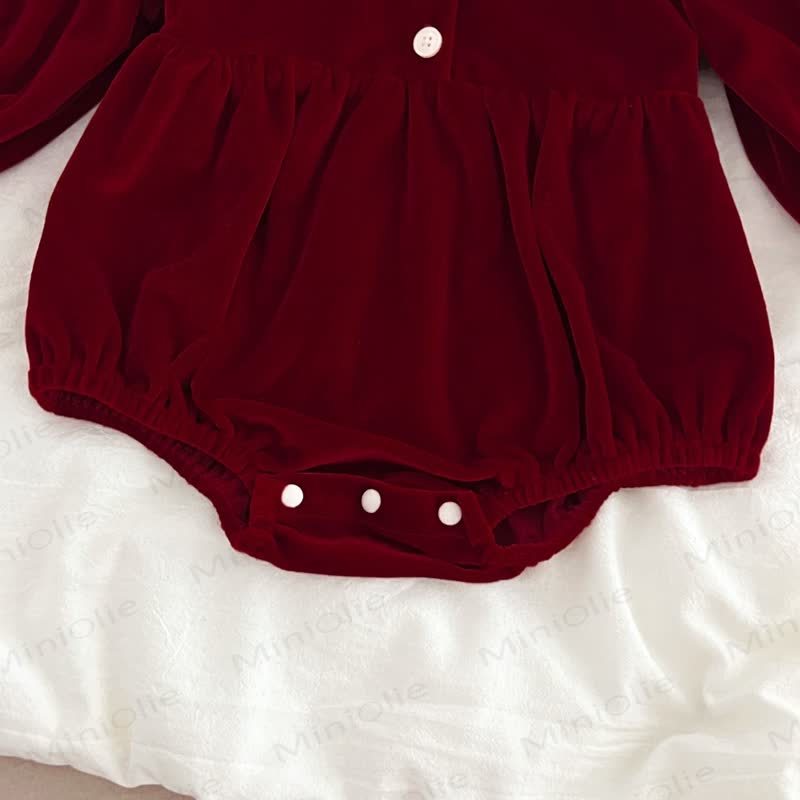 Baby Toddler Velvet Lace Collar Sister Outfits Dress & Bodysuit - image 15