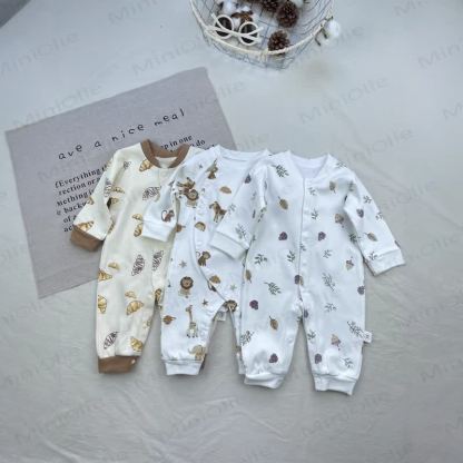 Baby Cotton Long Sleeve Romper - image 1