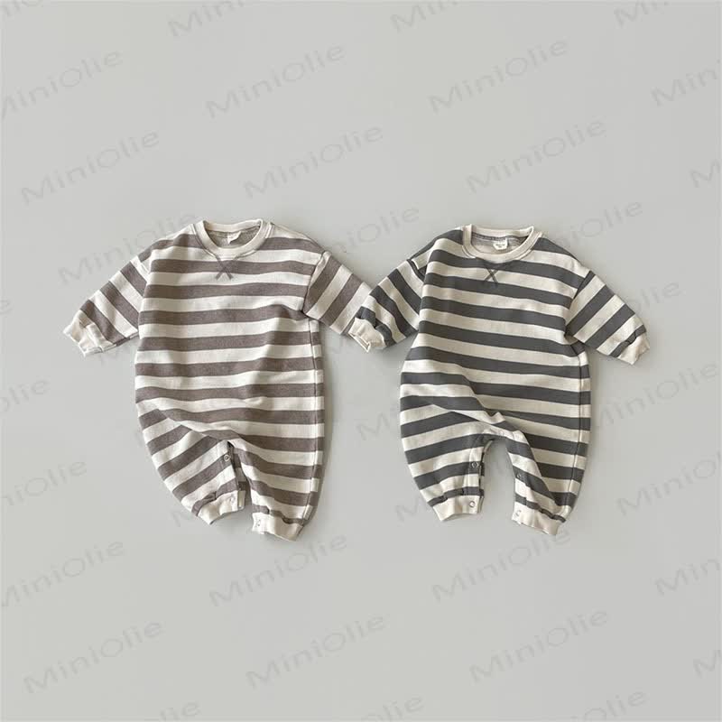 Baby Stripe Long-Sleeve Romper - image 1