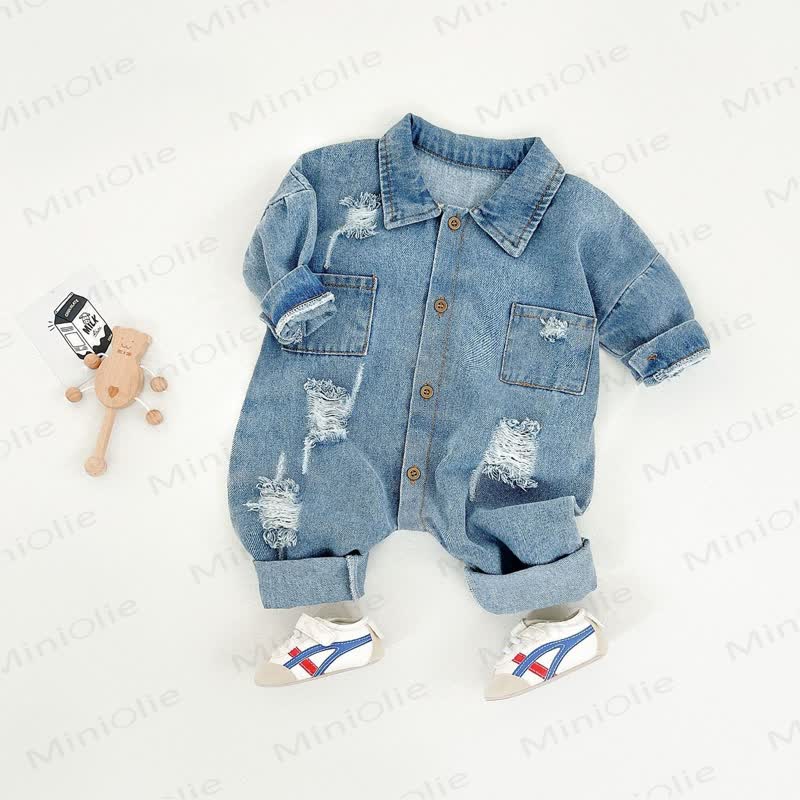 Baby Denim Pocket Romper - image 2