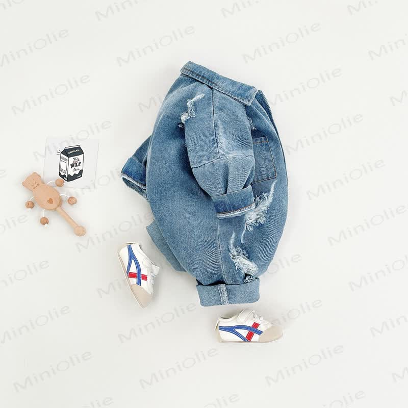 Baby Denim Pocket Romper - image 3