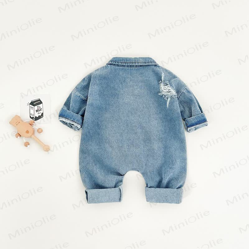 Baby Denim Pocket Romper - image 6