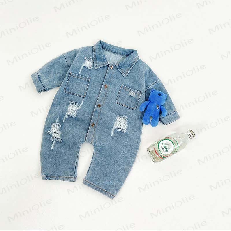 Baby Denim Pocket Romper - image 4