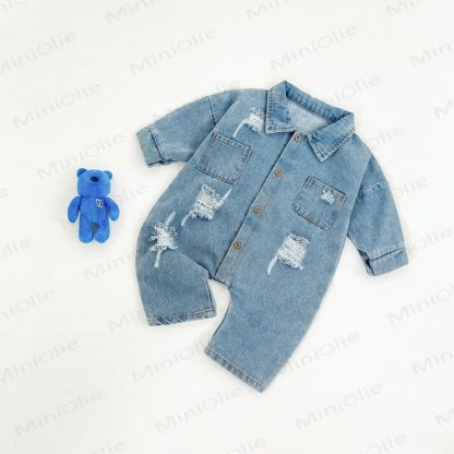 Baby Denim Pocket Romper - image 5