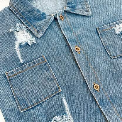 Baby Denim Pocket Romper - image 8