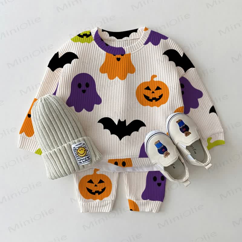 Baby Ivory Halloween Waffle 2-piece Set - Ivory - 2-3T - image 1