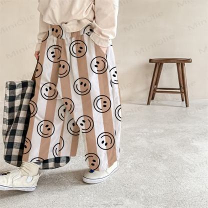 Baby Toddler Striped Smiley Face Pants - White - 2-3T - image 1