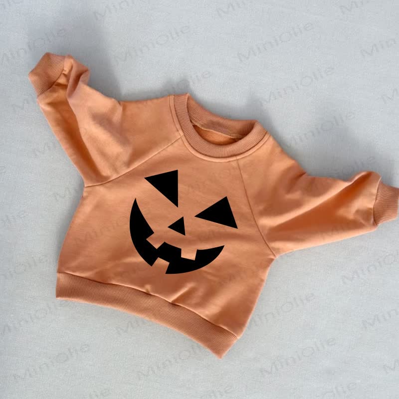 Baby Toddler Funny Face Orange Sweatshirt - Orange - 3-5T - image 1