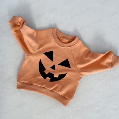 Baby Toddler Funny Face Orange Sweatshirt - Orange - 3-5T - image 1