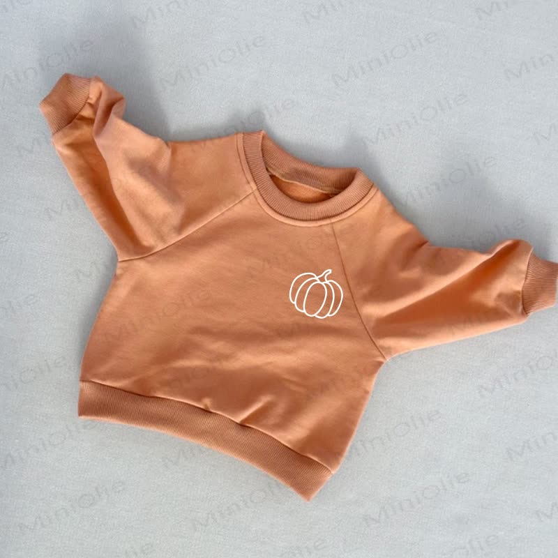 Baby Toddler Side Pumpkin Print Orange Sweatshirt - Orange - 3-5T - image 1
