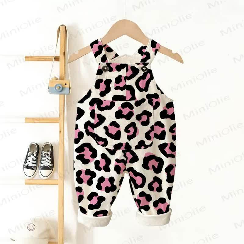 Baby Toddler Pink Spots Beige Pocket Overalls - Beige - 3-5T - image 1